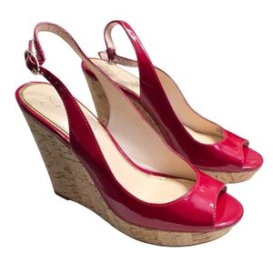 Jessica Simpson Red Patent Wedge Sandals